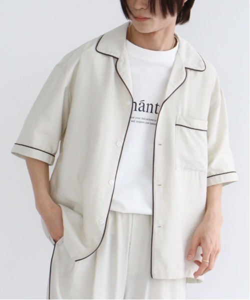 CRAFT STANDARD BOUTIQUE(クラフトスタンダードブティック)の「レーヨントロミハーフスリーブシャツ(シャツ/ブラウス・メンズ・ブラウン/ネイビー/アイボリー・M/L/XL)」の2枚目の写真