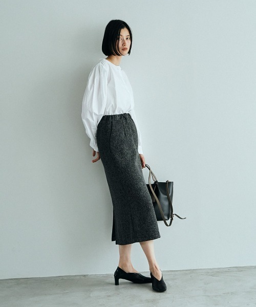 marjour（マージュール）の「KASURI TWEED NARROW SKIRT（スカート・レディース・ブラック/グリーン系・M）」の10枚目の写真
