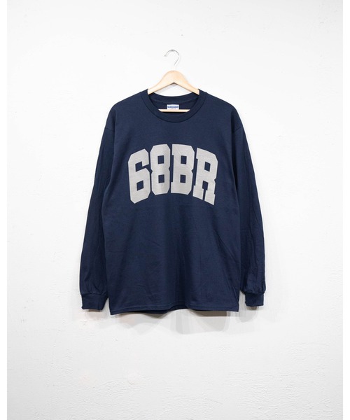 68&brothers(シックスティエイトアンドブラザーズ)の「L/S Tee "68BR"(Tシャツ/カットソー・メンズ・アッシュ/ネイビー/ホワイト・X-LARGE/LARGE/MEDIUM)」の3枚目の写真