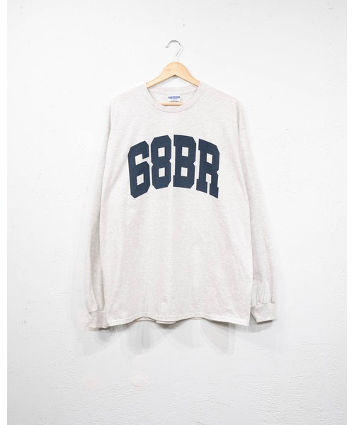 68&brothers(シックスティエイトアンドブラザーズ)の「L/S Tee "68BR"(Tシャツ/カットソー・メンズ・アッシュ/ネイビー/ホワイト・X-LARGE/LARGE/MEDIUM)」の2枚目の写真
