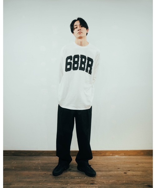68&brothers(シックスティエイトアンドブラザーズ)の「L/S Tee "68BR"(Tシャツ/カットソー・メンズ・アッシュ/ネイビー/ホワイト・X-LARGE/LARGE/MEDIUM)」の6枚目の写真