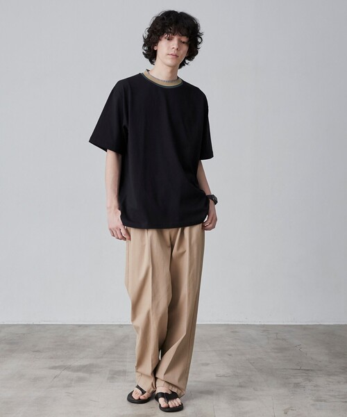 coen（コーエン）の「カラーリブニットネックTシャツ（Tシャツ/カットソー・メンズ・グレー/ブラック/ホワイト・XL/L/M/S）」の14枚目の写真