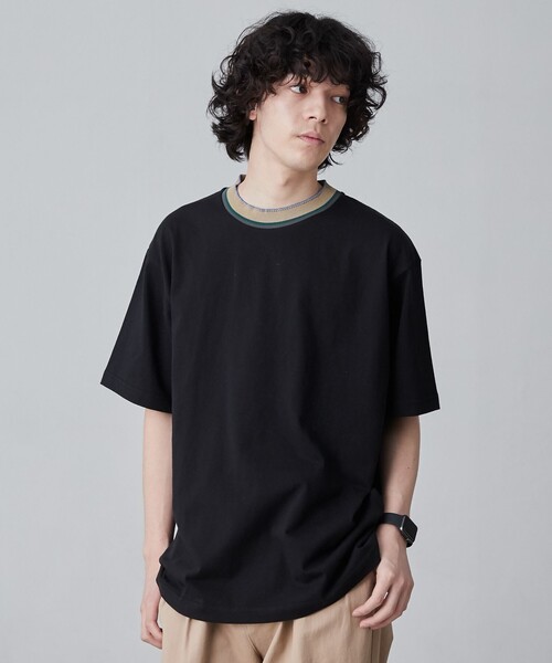 coen（コーエン）の「カラーリブニットネックTシャツ（Tシャツ/カットソー・メンズ・グレー/ブラック/ホワイト・XL/L/M/S）」の15枚目の写真