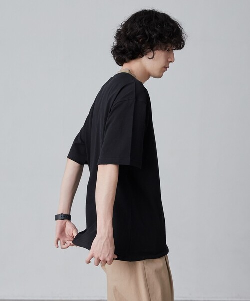 coen（コーエン）の「カラーリブニットネックTシャツ（Tシャツ/カットソー・メンズ・グレー/ブラック/ホワイト・XL/L/M/S）」の17枚目の写真