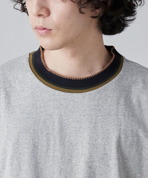 coen（コーエン）の「カラーリブニットネックTシャツ（Tシャツ/カットソー・メンズ・グレー/ブラック/ホワイト・XL/L/M/S）」の19枚目の写真