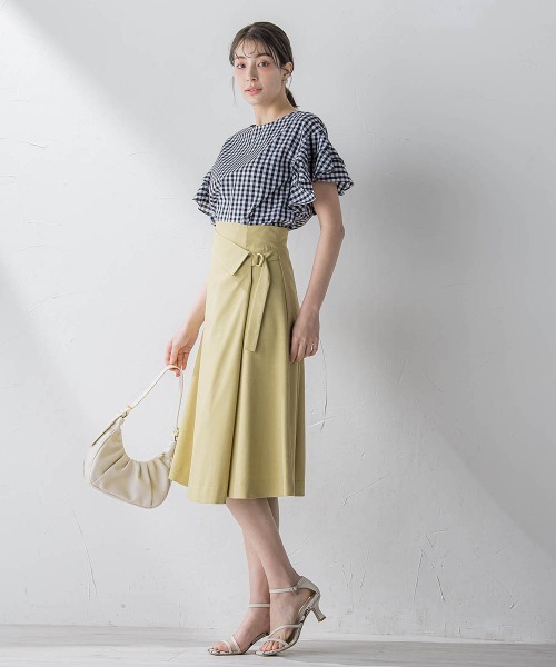 ketty(ケティ)の「ラップ風フレアスカート ≪手洗い可能≫(スカート・レディース・オフホワイト/ブルー/イエロー/オレンジ・M)」の13枚目の写真