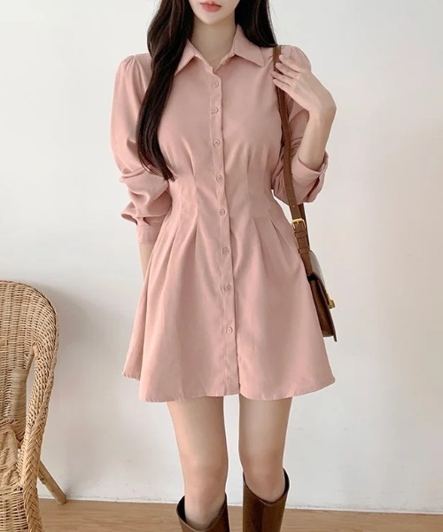 【sandro】関税・送料込★ピンク ツイード ミニシャツワンピース ☆可愛い☆【SANDRO】 ミニシャツワンピース 関税/送税込み