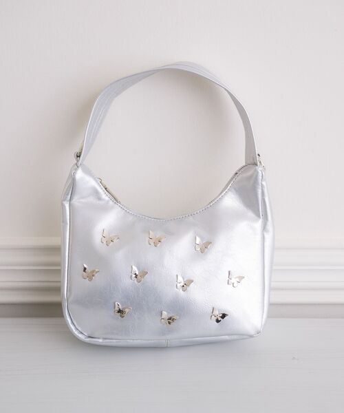 ems excite（エムズエキサイト）の「蝶モチーフ付２WAYバッグ（ショルダーバッグ・レディース・シルバー/ブルー/ブラック・ONE SIZE）」の5枚目の写真