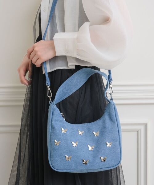 ems excite（エムズエキサイト）の「蝶モチーフ付２WAYバッグ（ショルダーバッグ・レディース・シルバー/ブルー/ブラック・ONE SIZE）」の11枚目の写真