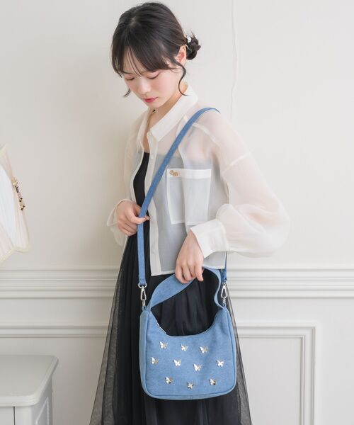ems excite（エムズエキサイト）の「蝶モチーフ付２WAYバッグ（ショルダーバッグ・レディース・シルバー/ブルー/ブラック・ONE SIZE）」の12枚目の写真