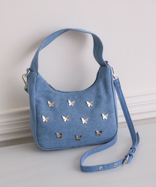 ems excite（エムズエキサイト）の「蝶モチーフ付２WAYバッグ（ショルダーバッグ・レディース・シルバー/ブルー/ブラック・ONE SIZE）」の20枚目の写真
