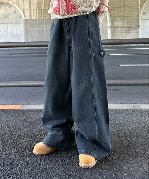 OUR こだわりシルエットのデニムパンツ（ダークブルー） sedacle（セダクル）の「オーバーシルエットサイドタブデニム