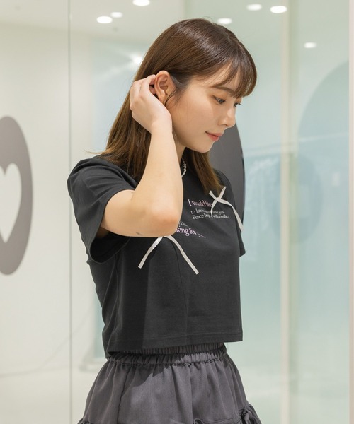 3.3 Field Trip （3.3フィールドトリップ）の「3.3 Field Trip／リボンTEE（Tシャツ/カットソー・レディース・ホワイト/ブラック・FREE）」の22枚目の写真