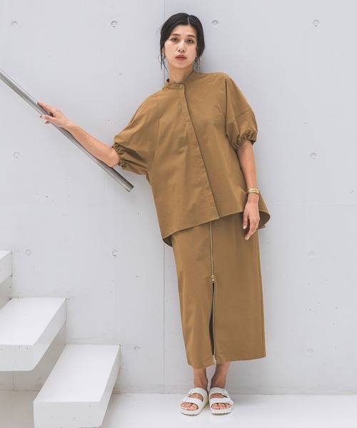 HEREIAM（ヘレイアム）の「【HEREIAM】接触冷感／COOLマテリアルZIPスカート（スカート・レディース・キャメル/ブラック・SMALL/MEDIUM）」の19枚目の写真