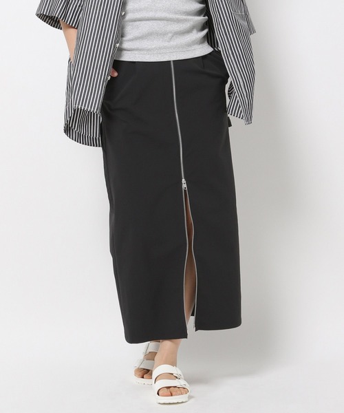 HEREIAM（ヘレイアム）の「【HEREIAM】接触冷感／COOLマテリアルZIPスカート（スカート・レディース・キャメル/ブラック・SMALL/MEDIUM）」の12枚目の写真