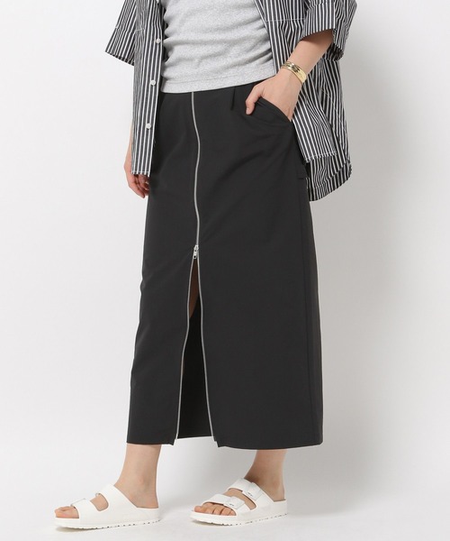 HEREIAM（ヘレイアム）の「【HEREIAM】接触冷感／COOLマテリアルZIPスカート（スカート・レディース・キャメル/ブラック・SMALL/MEDIUM）」の11枚目の写真