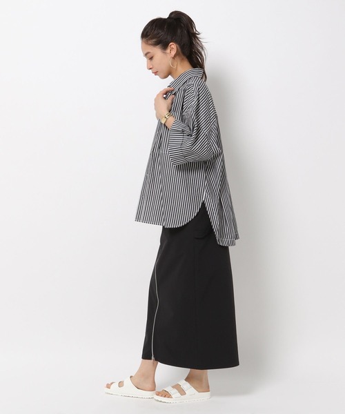 HEREIAM（ヘレイアム）の「【HEREIAM】接触冷感／COOLマテリアルZIPスカート（スカート・レディース・キャメル/ブラック・SMALL/MEDIUM）」の8枚目の写真