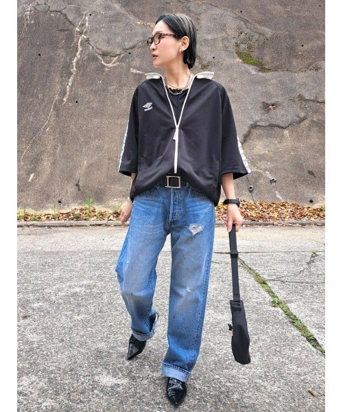 UMBRO（アンブロ）の「【umbro】別注半袖トラックジャージ（ジャージ・メンズ・ブラック/ホワイト・M/L/XL）」の15枚目の写真