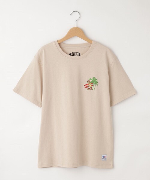 &Bridge(アンドブリッジ)の「SALTS(ソルツ) メガネベアー刺しゅうTシャツ(Tシャツ/カットソー・メンズ・ホワイト/ライトベージュ・02/03)」の1枚目の写真