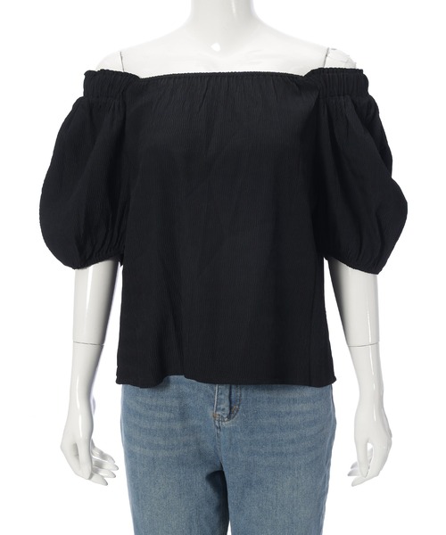 Edit Sheen（エディットシーン）の「リブシャーリングオフショルブラウス（シャツ/ブラウス・レディース・ミント/ブラック・M）」の14枚目の写真