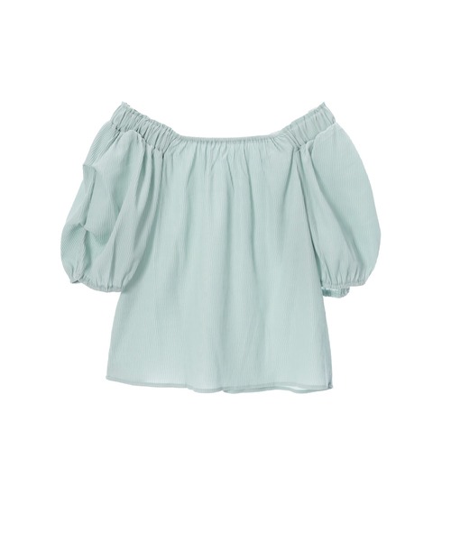 Edit Sheen（エディットシーン）の「リブシャーリングオフショルブラウス（シャツ/ブラウス・レディース・ミント/ブラック・M）」の16枚目の写真