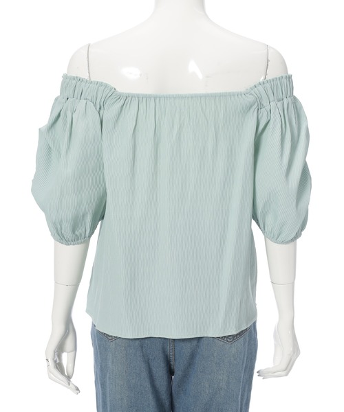 Edit Sheen（エディットシーン）の「リブシャーリングオフショルブラウス（シャツ/ブラウス・レディース・ミント/ブラック・M）」の19枚目の写真