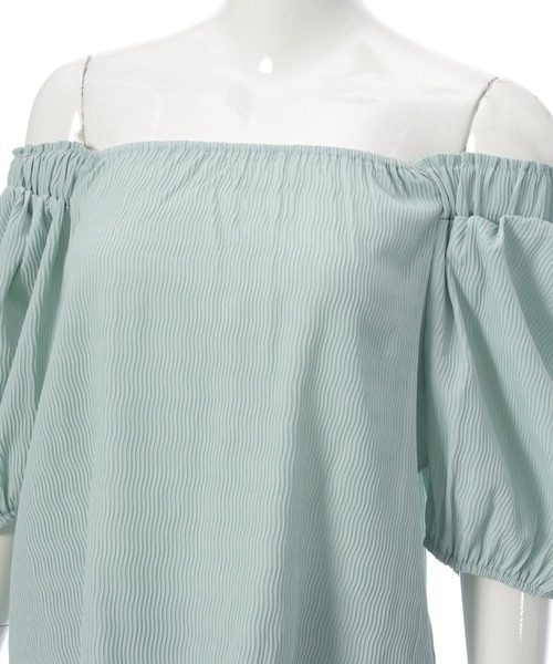 Edit Sheen（エディットシーン）の「リブシャーリングオフショルブラウス（シャツ/ブラウス・レディース・ミント/ブラック・M）」の20枚目の写真