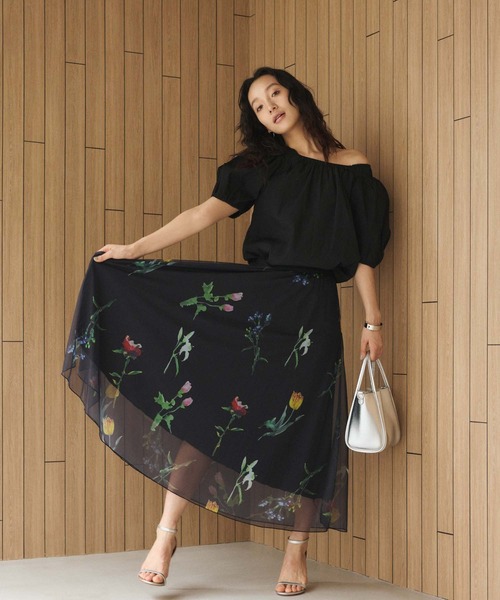 Edit Sheen（エディットシーン）の「リブシャーリングオフショルブラウス（シャツ/ブラウス・レディース・ミント/ブラック・M）」の5枚目の写真