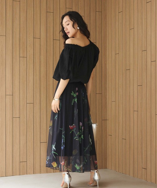 Edit Sheen（エディットシーン）の「リブシャーリングオフショルブラウス（シャツ/ブラウス・レディース・ミント/ブラック・M）」の6枚目の写真