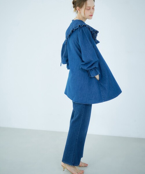 Rie Miller(リエミラー)の「【RM denim】ビッグカラー2WAYデニムブラウス(シャツ/ブラウス・レディース・インディゴブルー・FREE)」の11枚目の写真