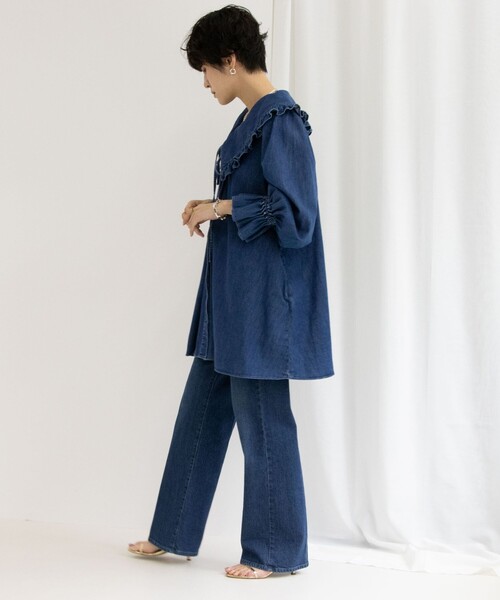 Rie Miller(リエミラー)の「【RM denim】ビッグカラー2WAYデニムブラウス(シャツ/ブラウス・レディース・インディゴブルー・FREE)」の20枚目の写真