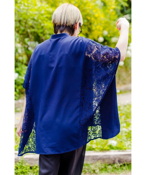 OSMOSIS（オズモーシス）の「切替ワイドブラウス（シャツ/ブラウス・レディース・ホワイト/ネイビー/ブラック・ONE SIZE）」の9枚目の写真