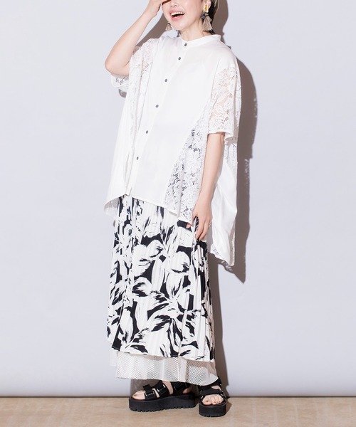 OSMOSIS（オズモーシス）の「切替ワイドブラウス（シャツ/ブラウス・レディース・ホワイト/ネイビー/ブラック・ONE SIZE）」の12枚目の写真