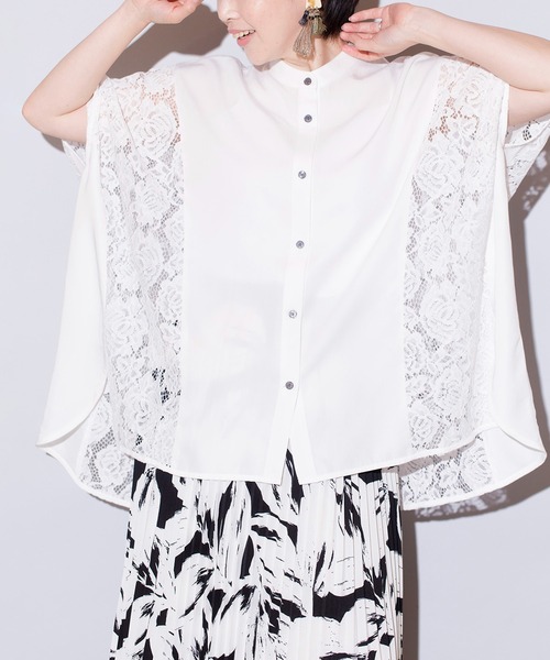 OSMOSIS（オズモーシス）の「切替ワイドブラウス（シャツ/ブラウス・レディース・ホワイト/ネイビー/ブラック・ONE SIZE）」の18枚目の写真