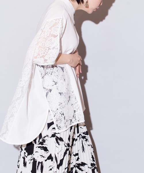 OSMOSIS（オズモーシス）の「切替ワイドブラウス（シャツ/ブラウス・レディース・ホワイト/ネイビー/ブラック・ONE SIZE）」の20枚目の写真