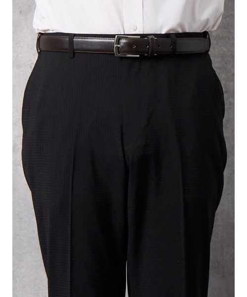 【洗える/ストレッチ】シャドウミニチェック スラックス ブラック（スラックス）｜Perfect Suit FActory（パーフェクトスーツファクトリー）