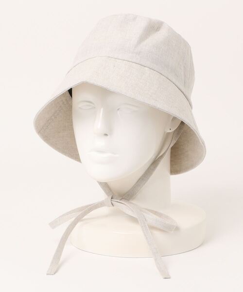 ORIENT MILLINERY（オリエント ミリナリー）の「LILA【ﾘﾗ】リネン100% UVプロテクト サンシェードバケットハット UPF50+（ハット・レディース・ブラック/キナリ・FREE）」の10枚目の写真