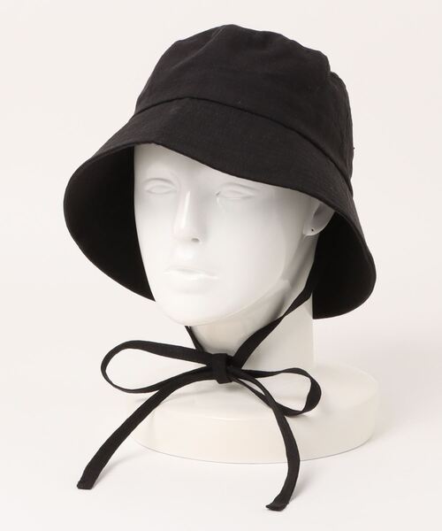 ORIENT MILLINERY（オリエント ミリナリー）の「LILA【ﾘﾗ】リネン100% UVプロテクト サンシェードバケットハット UPF50+（ハット・レディース・ブラック/キナリ・FREE）」の11枚目の写真