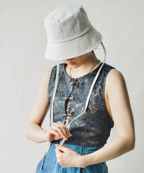 LILA【ﾘﾗ】100% LINEN BUCKET HAT（ハット）｜ORIENT MILLINERY