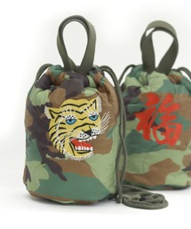 HOUSTON（ヒューストン）の「HOUSTON（ヒューストン）キルティング巾着ミニショルダーバッグ/EMB QUILTING EFFECT ALASKA・JAPAN・TIGER/白熊・日本・虎（ショルダーバッグ）」