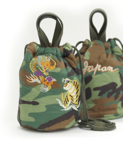 HOUSTON(ヒューストン)の「HOUSTON(ヒューストン)キルティング巾着ミニショルダーバッグ/EMB QUILTING EFFECT ALASKA・JAPAN・TIGER/白熊・日本・虎(ショルダーバッグ・レディース・ブラック/オリーブ/オリーブ系2/ブラック系2/オリーブ系3/ブラック系3/グリーン系その他3/グリーン系その他2/グリーン系その他・FREE)」の7枚目の写真