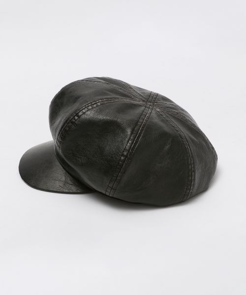 JEANASIS（ジーナシス）の「ヴィンテージフェイクレザ－キャスケット/135288（キャスケット・レディース・ブラック系その他・FREE）」の2枚目の写真