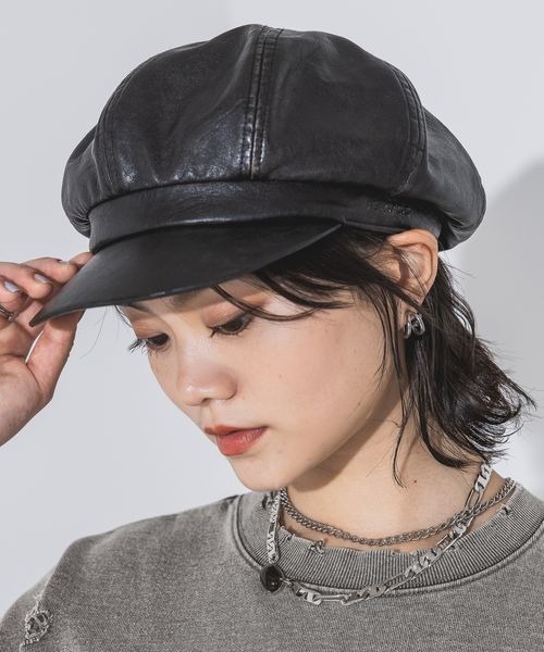 JEANASIS（ジーナシス）の「ヴィンテージフェイクレザ－キャスケット/135288（キャスケット・レディース・ブラック系その他・FREE）」の11枚目の写真