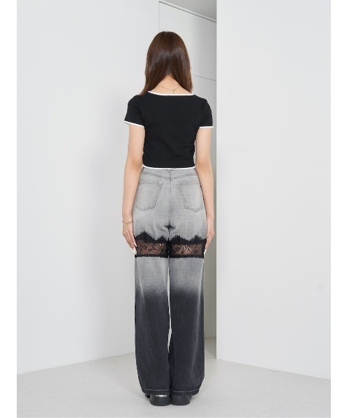 Darich（ダーリッチ）の「カメリアモチーフTシャツ（Tシャツ/カットソー・レディース・サックスブルー/ブラック/ホワイト・FREE）」の16枚目の写真