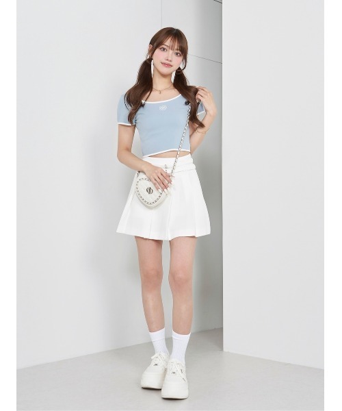 Darich（ダーリッチ）の「カメリアモチーフTシャツ（Tシャツ/カットソー・レディース・サックスブルー/ブラック/ホワイト・FREE）」の14枚目の写真