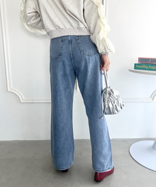 セール】【付け替え可能】リボンデニムパンツ（デニムパンツ）｜Loueme