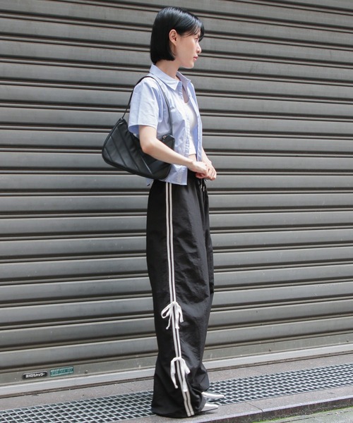 3.3 Field Trip （3.3フィールドトリップ）の「3.3 Field Trip／サイドリボンラインパンツ（その他パンツ・レディース・ブラック/グレー・FREE）」の6枚目の写真
