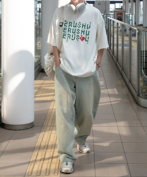 Perushu（ペルーシュ）の「レトロアソートプリントTシャツ（Tシャツ/カットソー・メンズ・ホワイト/ホワイト系/ブラウン系/チャコールグレー/グレー系・SMALL/MEDIUM/LARGE）」の11枚目の写真