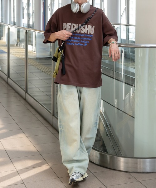 Perushu（ペルーシュ）の「レトロアソートプリントTシャツ（Tシャツ/カットソー・メンズ・ホワイト/ホワイト系/ブラウン系/チャコールグレー/グレー系・SMALL/MEDIUM/LARGE）」の18枚目の写真