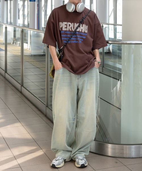 Perushu（ペルーシュ）の「レトロアソートプリントTシャツ（Tシャツ/カットソー・メンズ・ホワイト/ホワイト系/ブラウン系/チャコールグレー/グレー系・SMALL/MEDIUM/LARGE）」の20枚目の写真